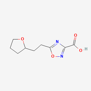 molecular formula C9H12N2O4 B13635706 5-(2-(Tetrahydrofuran-2-yl)ethyl)-1,2,4-oxadiazole-3-carboxylic acid 