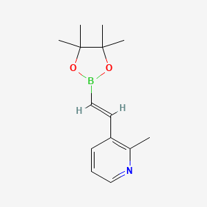 molecular formula C14H20BNO2 B13635722 2-Methyl-3-[2-(tetramethyl-1,3,2-dioxaborolan-2-yl)ethenyl]pyridine 