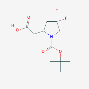 2-(1-(Tert-butoxycarbonyl)-4,4-difluoropyrrolidin-2-yl)acetic acid