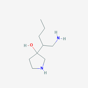 molecular formula C9H20N2O B13635773 3-(1-Aminopentan-2-yl)pyrrolidin-3-ol 