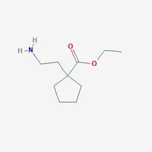 molecular formula C10H19NO2 B13635788 Ethyl 1-(2-aminoethyl)cyclopentane-1-carboxylate 