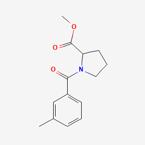 molecular formula C14H17NO3 B13635797 l-Proline, N-(m-toluoyl)-, methyl ester 