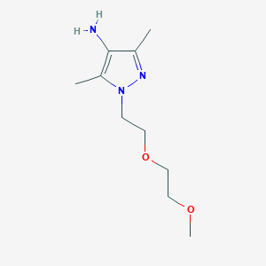 molecular formula C10H19N3O2 B13635824 1-(2-(2-Methoxyethoxy)ethyl)-3,5-dimethyl-1h-pyrazol-4-amine 