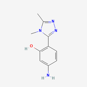 molecular formula C10H12N4O B13635837 5-Amino-2-(4,5-dimethyl-4h-1,2,4-triazol-3-yl)phenol 