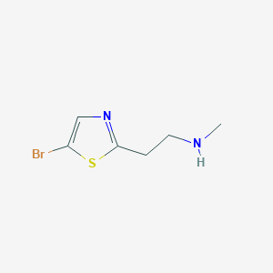 molecular formula C6H9BrN2S B13635839 2-(5-Bromothiazol-2-yl)-N-methylethan-1-amine 