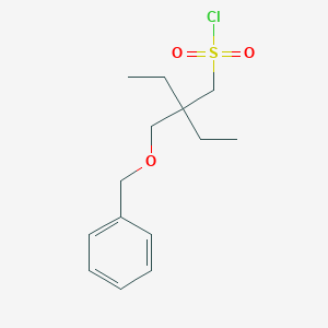 molecular formula C14H21ClO3S B13635861 2-((Benzyloxy)methyl)-2-ethylbutane-1-sulfonyl chloride 