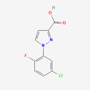 molecular formula C10H6ClFN2O2 B13635868 1-(5-Chloro-2-fluorophenyl)-1h-pyrazole-3-carboxylic acid 