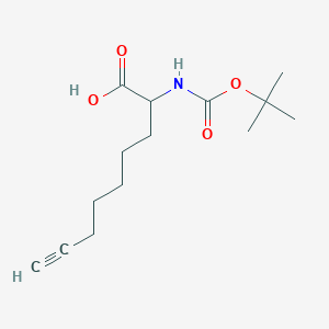 molecular formula C14H23NO4 B13635882 2-{[(Tert-butoxy)carbonyl]amino}non-8-ynoicacid 