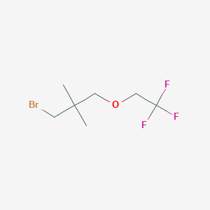 molecular formula C7H12BrF3O B13635887 1-Bromo-2,2-dimethyl-3-(2,2,2-trifluoroethoxy)propane 