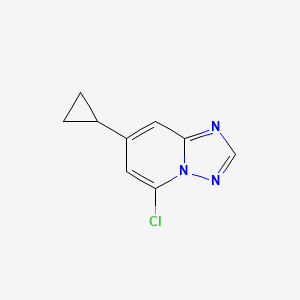 molecular formula C9H8ClN3 B13635898 5-Chloro-7-cyclopropyl-[1,2,4]triazolo[1,5-a]pyridine 