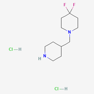 molecular formula C11H22Cl2F2N2 B13635935 4,4-Difluoro-1-[(piperidin-4-yl)methyl]piperidinedihydrochloride 