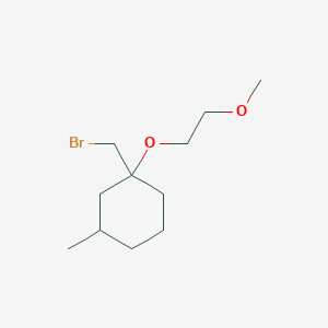 molecular formula C11H21BrO2 B13635950 1-(Bromomethyl)-1-(2-methoxyethoxy)-3-methylcyclohexane 