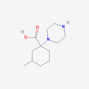 3-Methyl-1-(piperazin-1-yl)cyclohexane-1-carboxylic acid