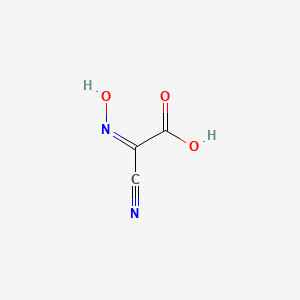 molecular formula C3H2N2O3 B13635972 2-Cyano-2-(hydroxyimino)acetic Acid Hydrate 