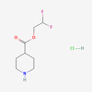 molecular formula C8H14ClF2NO2 B13636018 2,2-Difluoroethylpiperidine-4-carboxylatehydrochloride 