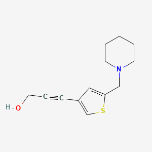 molecular formula C13H17NOS B13636065 3-(5-(Piperidin-1-ylmethyl)thiophen-3-yl)prop-2-yn-1-ol 