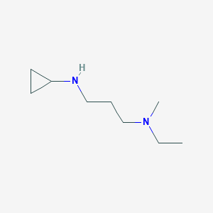 molecular formula C9H20N2 B13636077 N-{3-[ethyl(methyl)amino]propyl}cyclopropanamine 