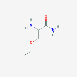 molecular formula C5H12N2O2 B13636125 2-Amino-3-ethoxypropanamide 