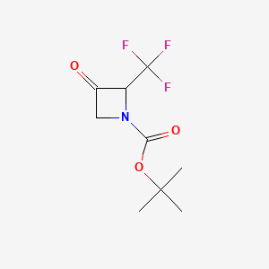 molecular formula C9H12F3NO3 B13636142 Tert-butyl 3-oxo-2-(trifluoromethyl)azetidine-1-carboxylate 