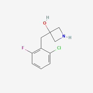 molecular formula C10H11ClFNO B13636182 3-(2-Chloro-6-fluorobenzyl)azetidin-3-ol 