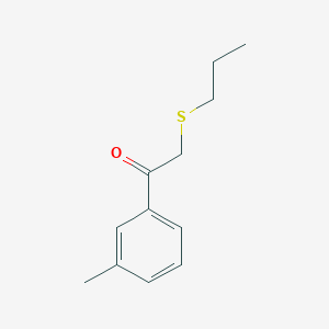 molecular formula C12H16OS B13636230 2-(Propylthio)-1-(m-tolyl)ethan-1-one 