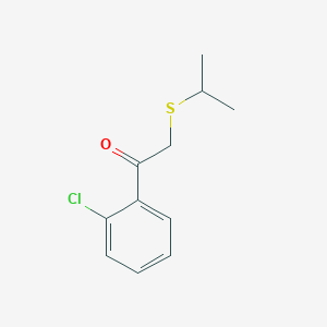 molecular formula C11H13ClOS B13636240 1-(2-Chlorophenyl)-2-(isopropylthio)ethan-1-one 