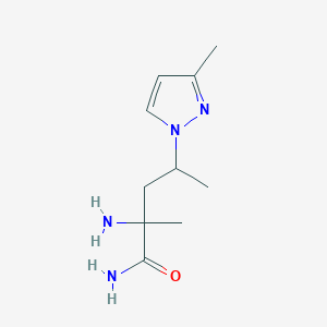 2-Amino-2-methyl-4-(3-methyl-1h-pyrazol-1-yl)pentanamide