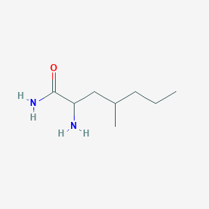 molecular formula C8H18N2O B13636305 2-Amino-4-methylheptanamide 