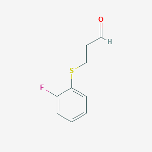 molecular formula C9H9FOS B13636330 3-((2-Fluorophenyl)thio)propanal 