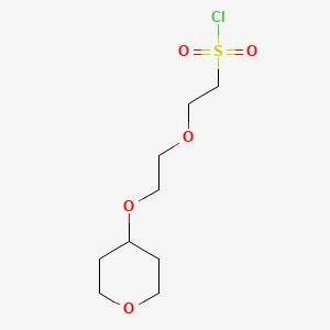 molecular formula C9H17ClO5S B13636345 2-(2-((Tetrahydro-2h-pyran-4-yl)oxy)ethoxy)ethane-1-sulfonyl chloride 