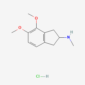 molecular formula C12H18ClNO2 B13636379 4,5-dimethoxy-N-methyl-2,3-dihydro-1H-inden-2-amine hydrochloride 