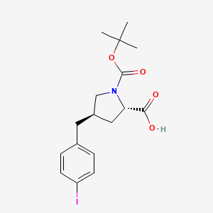 molecular formula C17H22INO4 B1363638 (2S,4R)-1-(tert-Butoxycarbonyl)-4-(4-iodobenzyl)pyrrolidine-2-carboxylic acid CAS No. 959573-98-9