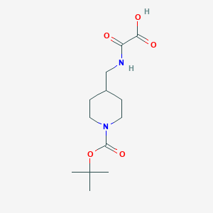 molecular formula C13H22N2O5 B13636424 [({1-[(Tert-butoxy)carbonyl]piperidin-4-yl}methyl)carbamoyl]formicacid 