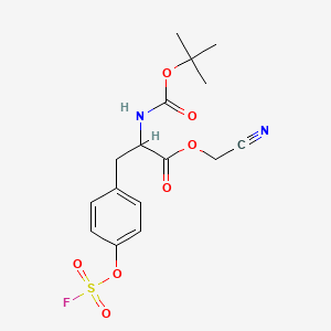 molecular formula C16H19FN2O7S B13636455 Cyanomethyl 2-((tert-butoxycarbonyl)amino)-3-(4-((fluorosulfonyl)oxy)phenyl)propanoate 