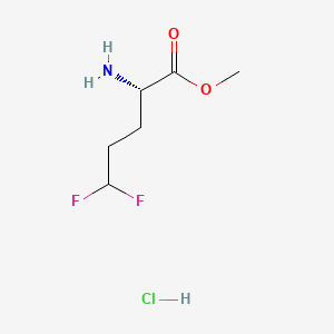 molecular formula C6H12ClF2NO2 B13636477 methyl (2S)-2-amino-5,5-difluoropentanoate hydrochloride 