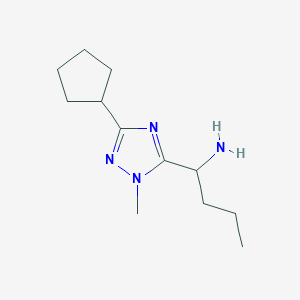 molecular formula C12H22N4 B13636482 1-(3-Cyclopentyl-1-methyl-1h-1,2,4-triazol-5-yl)butan-1-amine 