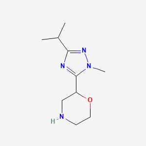 molecular formula C10H18N4O B13636508 2-(3-Isopropyl-1-methyl-1h-1,2,4-triazol-5-yl)morpholine 