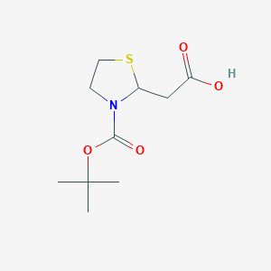 molecular formula C10H17NO4S B13636525 2-(3-(Tert-butoxycarbonyl)thiazolidin-2-yl)acetic acid 