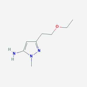 molecular formula C8H15N3O B13636534 3-(2-Ethoxyethyl)-1-methyl-1h-pyrazol-5-amine 