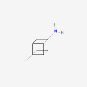 molecular formula C8H8FN B13636544 4-Fluorocuban-1-amine 