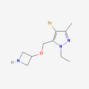 molecular formula C10H16BrN3O B13636549 5-((Azetidin-3-yloxy)methyl)-4-bromo-1-ethyl-3-methyl-1h-pyrazole 