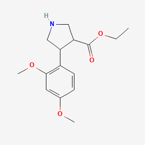 molecular formula C15H21NO4 B13636550 Ethyl 4-(2,4-dimethoxyphenyl)pyrrolidine-3-carboxylate 