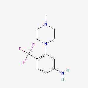 molecular formula C12H16F3N3 B13636598 3-(4-Methylpiperazin-1-yl)-4-(trifluoromethyl)aniline 