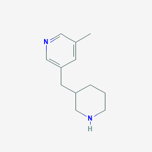 molecular formula C12H18N2 B13636600 3-Methyl-5-(piperidin-3-ylmethyl)pyridine 