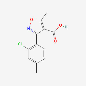 molecular formula C12H10ClNO3 B13636615 3-(2-Chloro-4-methylphenyl)-5-methylisoxazole-4-carboxylic acid 