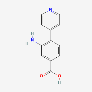 molecular formula C12H10N2O2 B13636622 3-Amino-4-(pyridin-4-yl)benzoic acid 