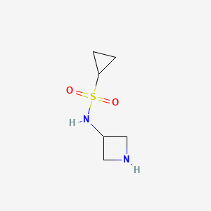 molecular formula C6H12N2O2S B13636650 N-(azetidin-3-yl)cyclopropanesulfonamide 