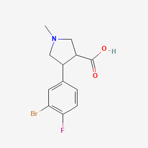 4-(3-Bromo-4-fluorophenyl)-1-methylpyrrolidine-3-carboxylic acid