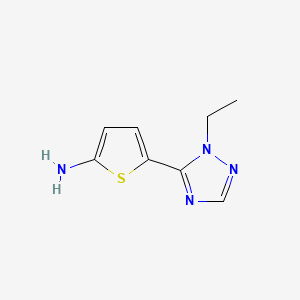 molecular formula C8H10N4S B13636665 5-(1-Ethyl-1h-1,2,4-triazol-5-yl)thiophen-2-amine 