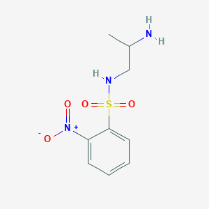 molecular formula C9H13N3O4S B13636670 N-(2-aminopropyl)-2-nitrobenzenesulfonamide 